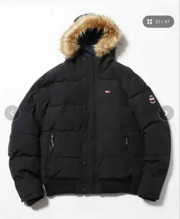 타미힐피거 다운 자켓 블랙