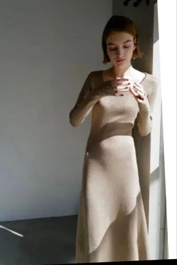 maison celon glitter knit dress (brown)