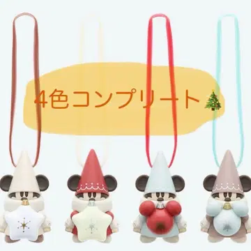 디즈니 크리스마스 리루린린 캡슐 토이 4색 세트 컴플리트