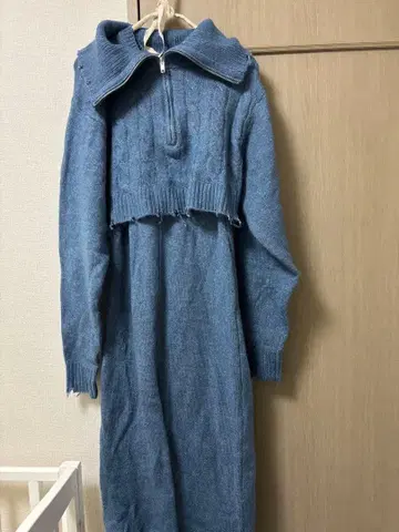 jouetie 하프 zip 롱 니트 원피스 새상품급