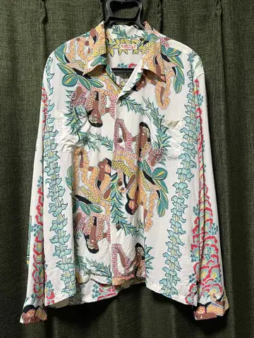 새상품급 2015 선서프 하와이안 셔츠 HULA LEIS 긴팔 XL