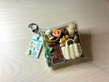 가챠 파우치 곰 쿠키 와플 커피