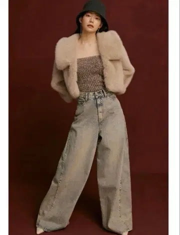 SNIDEL 와이드 데님 팬츠 LBLU 1 사이즈