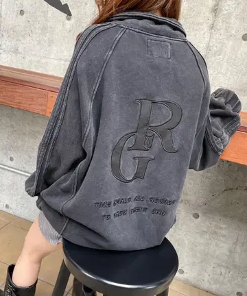 ROGER AND RAW Back logo halfzip pullover