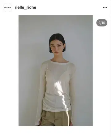 리에르리셰 Sheer Long T-shirt 아이보리