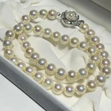 전당포 구매 펄 8mm silver 각인 금장 장식 목걸이