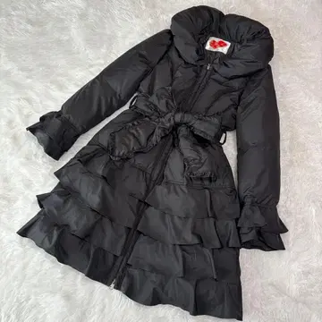 [택 포함 새상품] &Love 프릴 다운 코트 리본 여배우 옷깃 벨트 M