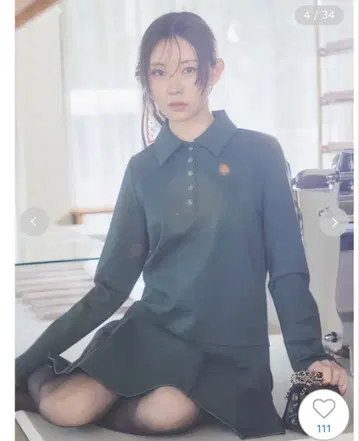 snidel Sus 카라 플리츠 컷 미니 원피스