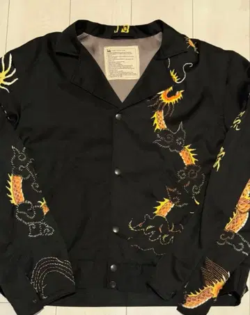 블랙 스카잔 드래곤과 호랑이 자수