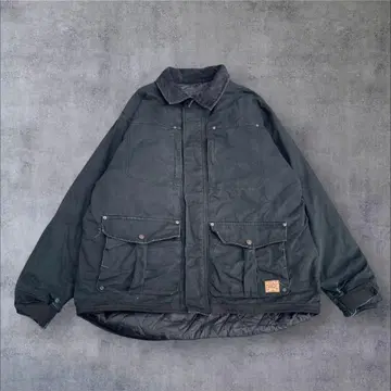 SUPER TUFF 덕 소재 집업 워크 자켓 블랙 US 구제 의류