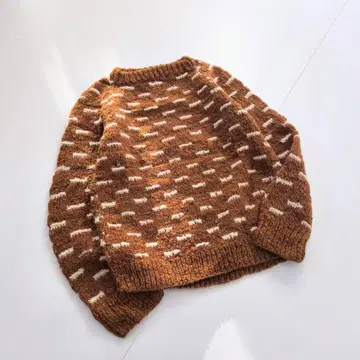 에콰도르제 핸드 니트 브라운 빈티지 P16