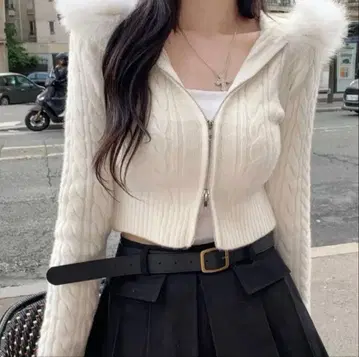 더블 지퍼 후드티