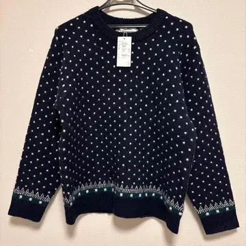 SOMETHING 도트 무늬 긴팔 니트 스웨터 썸씽