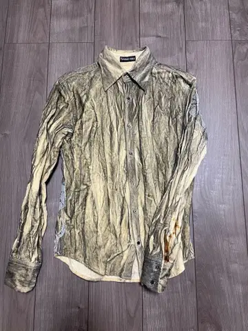 [레어] yasuyuki ishii 긴팔 셔츠 올 패턴 스컬 M 사이즈