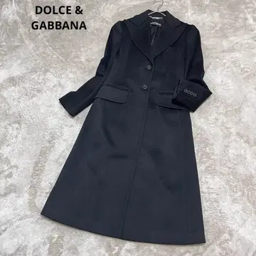 새상품급 돌체앤가바나 울, 캐시미어 롱 체스터 코트 블랙