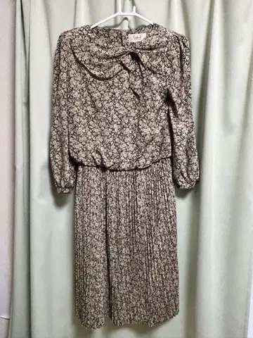 빈티지 구제 의류 쇼와 레트로 롱 원피스 샤레이도