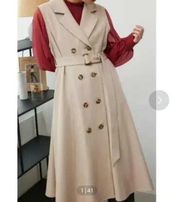 AZUL BY MOUSSY 트렌치 베스트 M 베이지