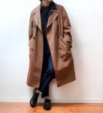 유니클로 U 블록 테크 트렌치코트 브라운 L