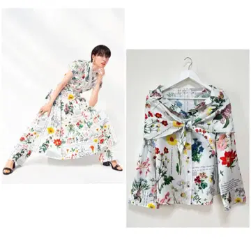 ADEAM 아디엠 스카프 보타니컬 블라우스 플라워