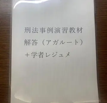아가루트 형법 사례 연습 교재 해답 (3판) + 저자 해설 레주메