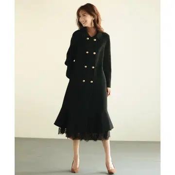 새상품급 레이스 부착 체스터 코트