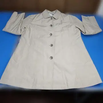 진한 베이지 트렌치 숏코트, 여성용 L 사이즈