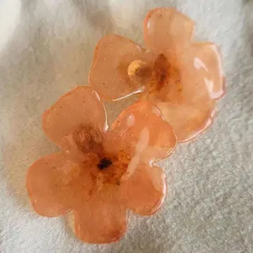 포추라카 생화 [ 퀴퀴 ] 오렌지 플라워 귀걸이 아가트 좋아하시는 분도