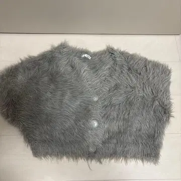 그레이 퍼 크롭 가디건