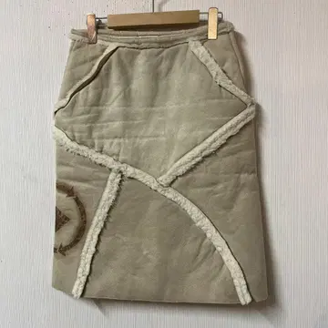 90s W&LT 월트 스커트 무스탕풍 베이지 보아 안감 이탈리아제