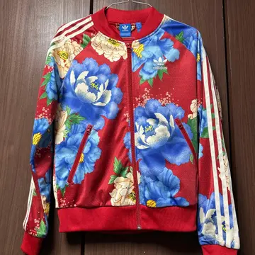 adidas 작약 패턴 트랙 자켓 저지 L 사이즈