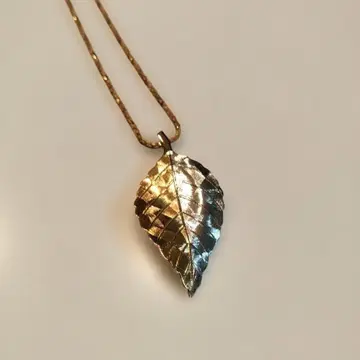 잎사귀 모양 펜던트 목걸이 실버 골드