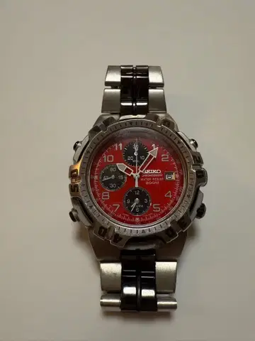SEIKO 크로노그래프 손목시계 레드