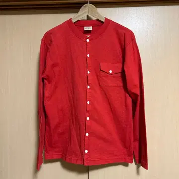 Goodwear 스냅 버튼 긴팔 티셔츠 가디건 빨간색 레드 M 사이즈