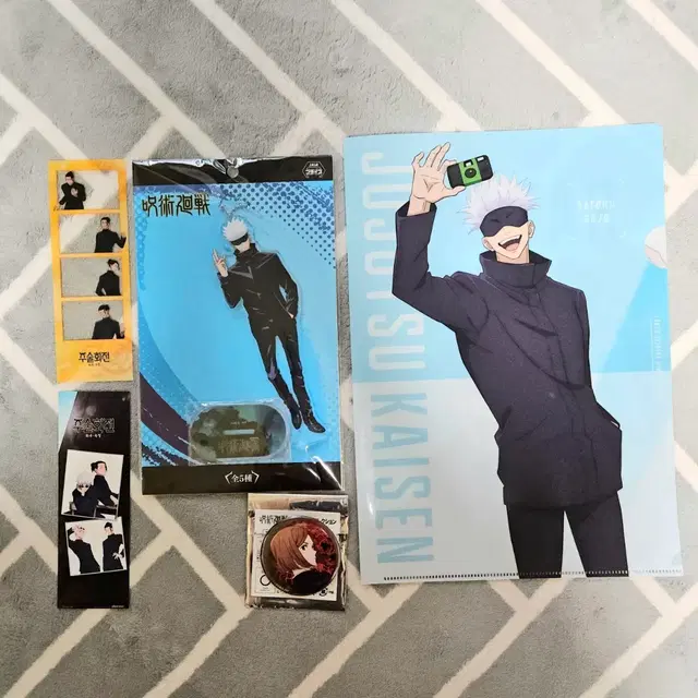 일괄)주술회전 고죠 사토루 아크릴 스탠드 엘홀더 캔뱃지