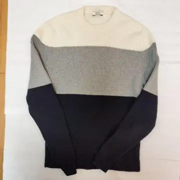 AIGLE M 사이즈 니트 스웨터 화이트/그레이/네이비