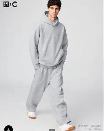 UNIQLO C 맨투맨 와이드 팬츠 XS 그레이