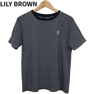 릴리 브라운 보더 애니멀 T셔츠 원포인트 곰 여성용 반팔