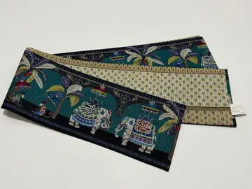 미사용 새상품 [메시마에 하나] 반폭 오비 리버서블 애니멀 코끼리