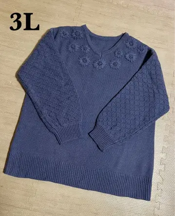 새상품급 3L 마가렛 모티브 니트 튜닉 빅 사이즈