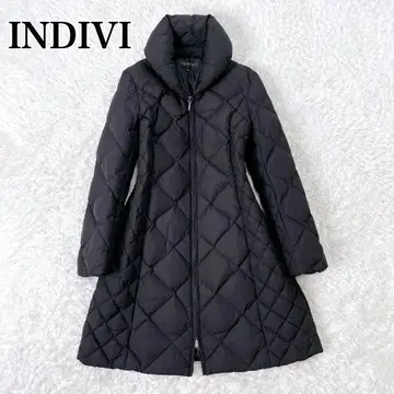 새상품급 인디비 퀼팅 롱 다운 코트 LIMONTA 소매 리브 블랙