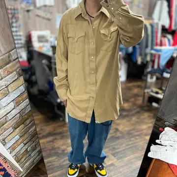 Ranchwear 웨스턴 셔츠 XL 롱 슬리브 셔츠 L 베이지
