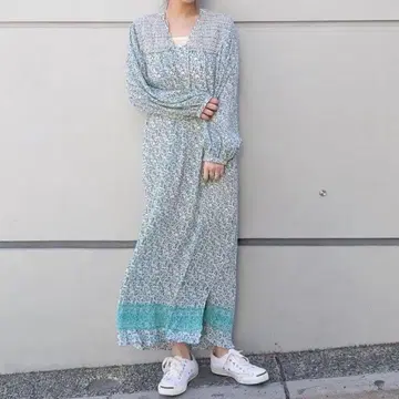 패널 무늬 양류 원피스