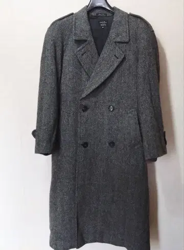 Amber House 다크 그레이 더블 브레스트 트위드 코트