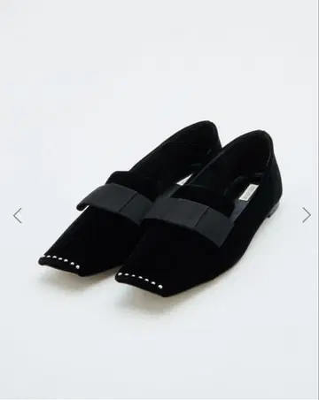 CHEMBUR (첸버) / 벨벳 스퀘어 플랫 보우 슈즈