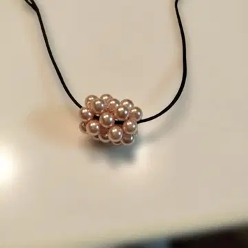 핑크 펄 볼 디자인 목걸이