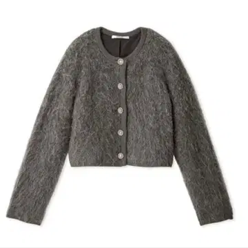 SNIDEL Sustainable 퍼 라이크 니트 자켓 GRY