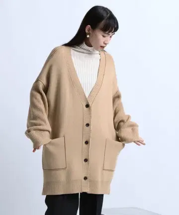 JEANASIS eL 스티치 아우터 가디건 베이지