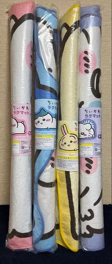 치이카와 (먼작귀) 러그 매트 4종 세트 치이카와 하치와레 토끼 모몽가