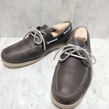 리걸 다크 브라운 가죽 데크 슈즈 26.5cm