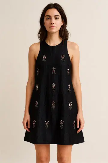 새상품 TOPSHOP 블랙 원피스 블랙 드레스 비쥬 자수 경사용 원피스